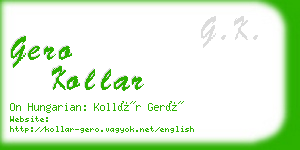 gero kollar business card